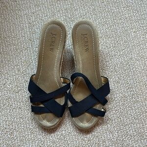 J. Crew Black Sandals with Crisscross Straps